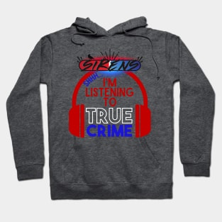 Listening to True Crime on Dark Hoodie